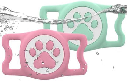 IP68 Waterproof Dog AirTag Holder for Dog Collar, Soft, Stretchy Silicone