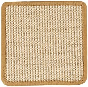 SHENGOCASE 4-Pack 7.9" x 7.9" Sisal Cat Scratching Mat Pad with Hook & Loop Tapes for Wall Couch, Window Perch, Cat Wall Furniture Shelves