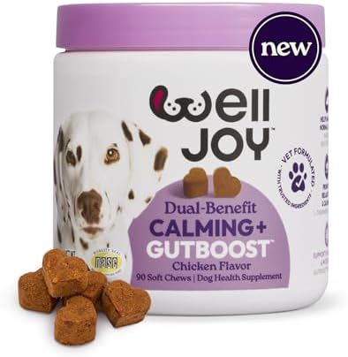 WellJoy Calming Dog Supplement + L-Theanine, Melatonin, GutBoost, 90ct