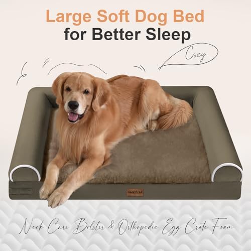 NANUYA Orthopedic Dog Bed for Small Dogs, 20 x 14 Inch, Brown