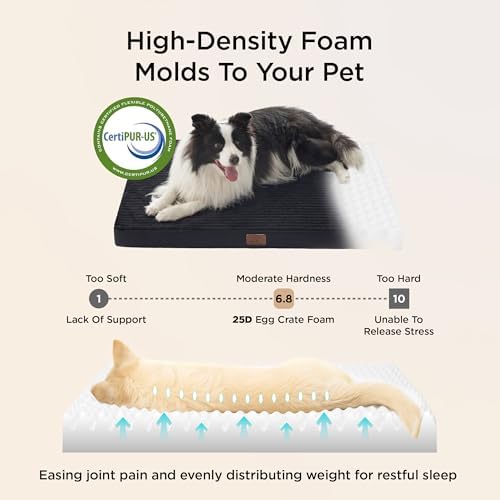 Bedsure ComfyFleece XXL Dog Bed for Crate with Washable Cover, 47x29