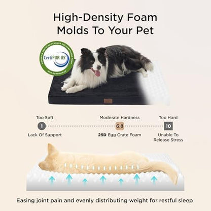 Bedsure ComfyFleece XXL Dog Bed for Crate with Washable Cover, 47x29