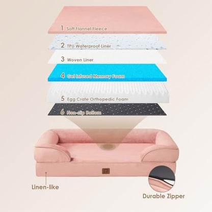EHEYCIGA Orthopedic Dog Beds Large Sized Dog, Waterproof Washable Pet Bed