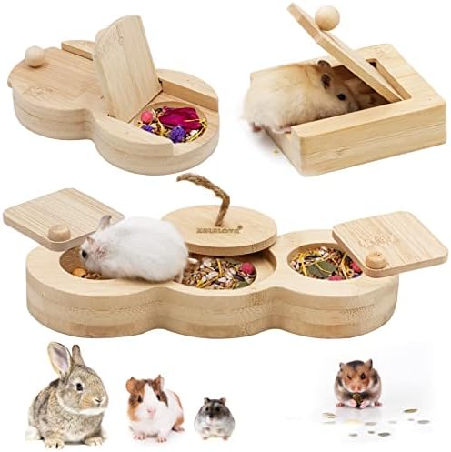 3 Pcs Hamster & Guinea Pig Foraging Toys, Bamboo Enrichment Toy Set