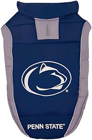 Pets First Collegiate Penn State Nittany Lions Puffer Vest for Dogs & Cats. Size Large. Warm, Cozy, and Waterproof Dog Coat, for Small and Large Dogs/Cats.