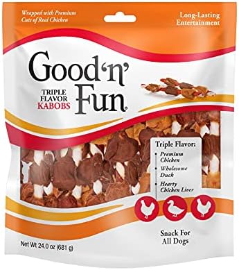 Good 'n' Fun Kabobs Long-Lasting Dog Treat Made With Real Protein, 24 oz