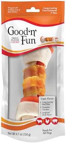 Good 'n' Fun 8 in Bone Long-Lasting Dog Treat With Real Protein, 1 Count