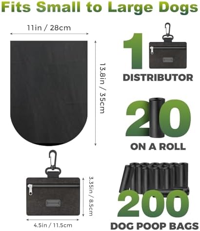 Charmount 200 Pack Dog Poop Bags Rolls with Zippered Pouch Dispenser Holder