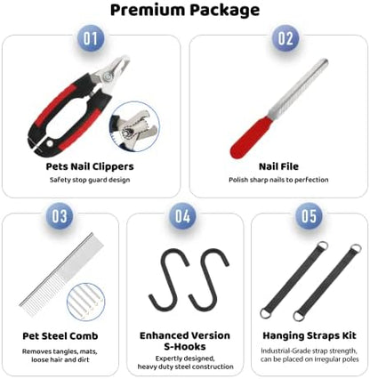 Guzekier Dog Grooming Hammock for Trim Nail, Dog Sling for Grooming, Dog Hammock Restraint Bag with Nail Clippers/Trimmer, Nail File, Pet Comb,Ear/Eye Care