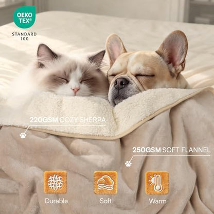 Luciphia Waterproof Blanket for Large Dog, Reversible Sherpa Couch Cover