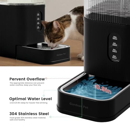 2.9 Gallon Automatic Dog Water Dispenser with Stainless Steel Bowl