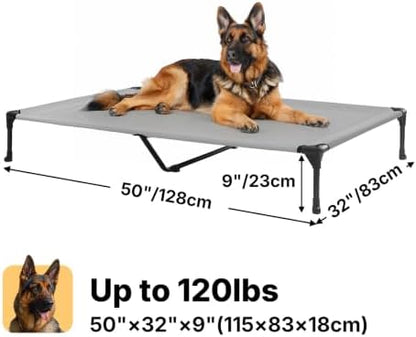 Veehoo Outdoor Elevated Dog Bed Large Sized Dogs, Cooling Raised Dog Cots