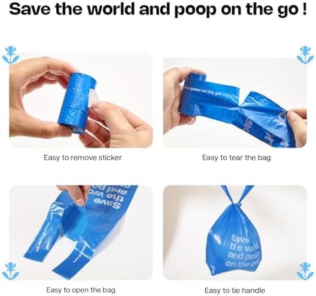 Deo Doo Dog Poop Bags with Handles, 360 Bags, 30 Refill Rolls