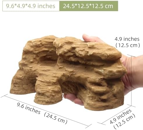 Reptile Hide Shale Scape Step Ledge Backdrop, Reptile Corner Rock Basking Platform Cave Hideout Tank Accessories Decorations, Great for Reptiles, Amphibians, Leopard Gecko, Snake, Frogs, Turtle