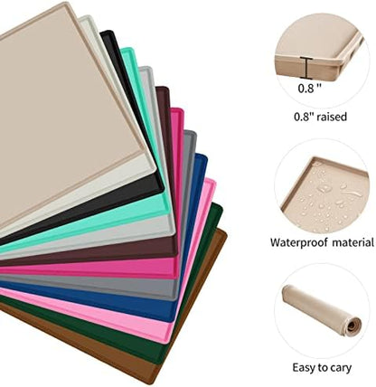 Silicone Dog Food Mat Waterproof Pet Feeding Tray for Medium and Large Dogs