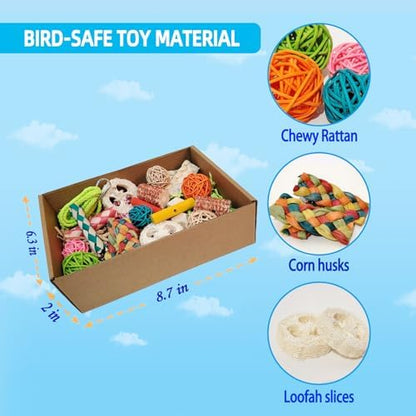Bird Toys，Colorful Parrot Foraging and Tearing Toy Box
