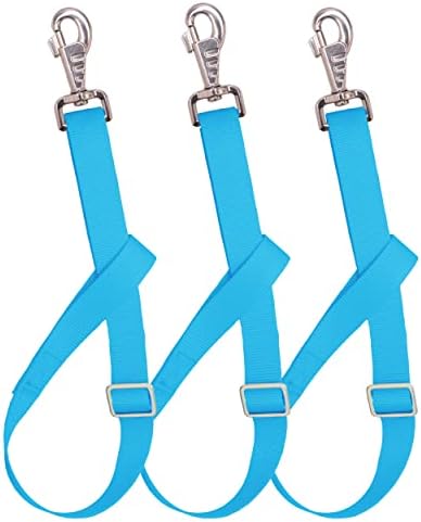 Adjustable Nylon Bucket Strap （3 Pack）- for Hay Nets, Water Buckets, Hanging Strap,Horse Outdoor Feeders,Heavy Duty Horse Water Feed, 30" (Hurricane Blue)
