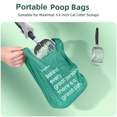 270 Count Cat Poop Bags with Handles, Disposable Litter Bags for Pet Poop, Extra-Thick Kitty Waste Bags Easy Tie Leak-Proof Strengthen Unscented (Made of 70% Recycled Plastic)
