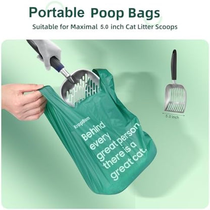 270 Count Cat Poop Bags with Handles, Disposable Litter Bags for Pet Poop, Extra-Thick Kitty Waste Bags Easy Tie Leak-Proof Strengthen Unscented (Made of 70% Recycled Plastic)