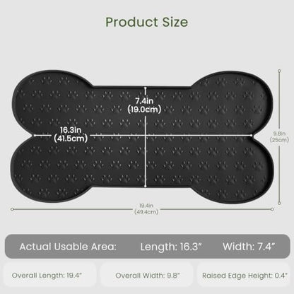 PWTAA Dog Food Mat Anti-Slip Silicone Dog Bowl Mat Thicker Pet Placemat Waterproof Cat Feeder Pad with Raised Edge Puppy Kitten Feeding Mats Suitable Small Medium-Sized Dogs Cats Eating Tray - 2PCS