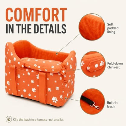Dog Car Seat for Small Dogs 5-15 lbs, Tomato Red