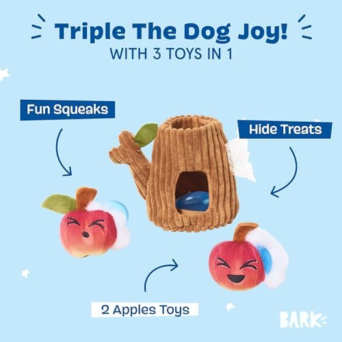BarkBox Them Apples 3-in-1 Interactive Plush Dog Toy