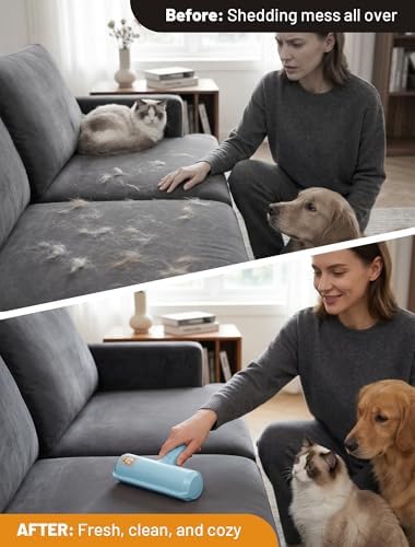 ORDORA Pet Hair Remover Roller, Reusable Lint Roller for Dog and Cat Hair