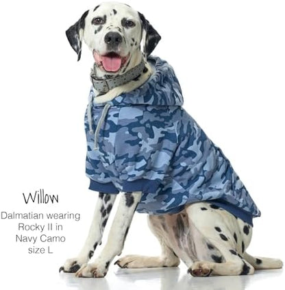 Pet Passion Rocky II Dog Hoodie, Navy Camo, XX-Small