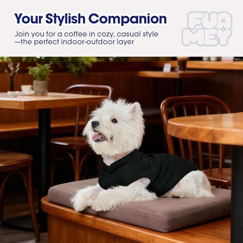 FUAMEY Dog Fleece Vest for Small Dogs,Warm Stretchy Dog Sweatshirts Pullover with Leash Hole Dogs Sweater Soft Pet Turtleneck Cozy Pet Vest Lightweight Sleeveless Black XS