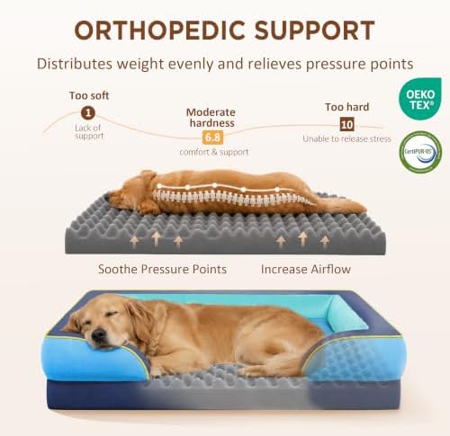Comfort Expression Orthopedic Dog Beds for Large Sized Dog with Bolster