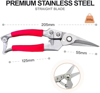 Goat Hoof Trimmers and Farrier Shears – Versatile Hoof, Wire, and Pipe Cutting Tool for Livestock – Silver (Silver-Red 1pack)