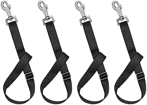 Rosemarie Horse Bucket Strap Hangers,Horse Suppliers Adjustable Nylon Straps up to 700 lbs for Hay Nets, Water Buckets,Hanging-Pratical and Easy Use(4 Pack) (Black)