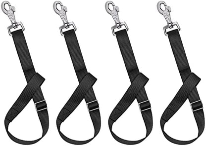 Rosemarie Horse Bucket Strap Hangers,Horse Suppliers Adjustable Nylon Straps up to 700 lbs for Hay Nets, Water Buckets,Hanging-Pratical and Easy Use(4 Pack) (Black)