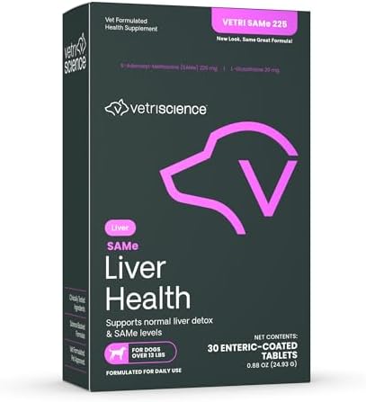 VetriScience Same Liver Health Tablets for Medium and Large Dogs, 30 Count