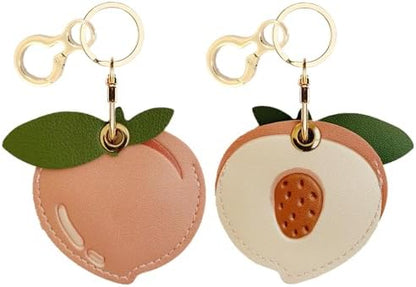 BORKUANA PU Leather Keychain Holder Protective Case Compatible with AirTag