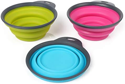 Dexas Popware for Pets Collapsible Travel Cup, Large, Gray/Blue