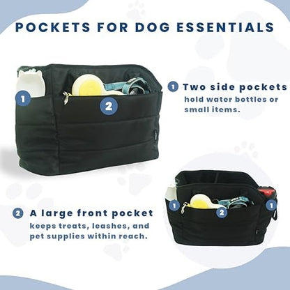 Lightweight Puffy Dog Purse Carrier for Small Dogs, Black