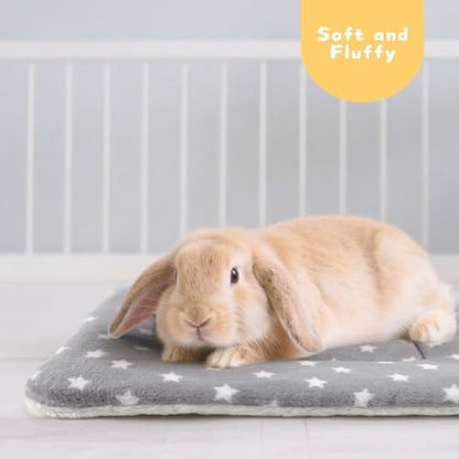 4-Pack Rabbit Bed, Fleece Washable Bunny Mat, 19"x13"