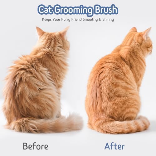 Dog & Cat Brush for Shedding, 2-in-1 Self Cleaning Deshedding Brush