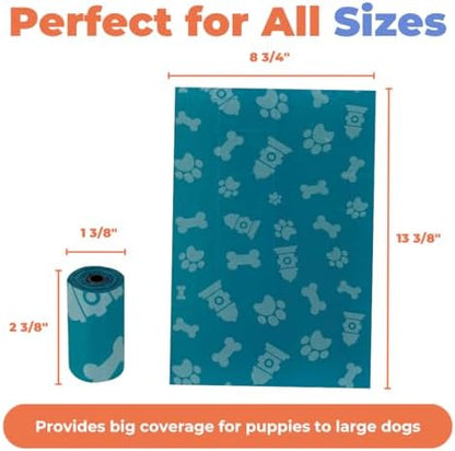 Best Pet Supplies Poop Bags for Dogs - Turquoise, 240 Count