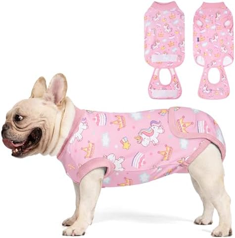 cyeollo Recovery Suit for Dogs Surgery Surgical Dog Onesie, Unicorn, M