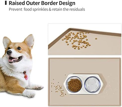Silicone Dog Food Mat Waterproof Pet Feeding Tray for Small Medium Dogs