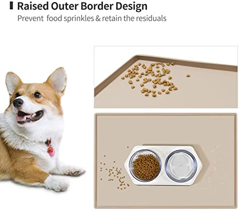 Silicone Dog Food Mat Waterproof Pet Feeding Tray for Medium and Large Dogs