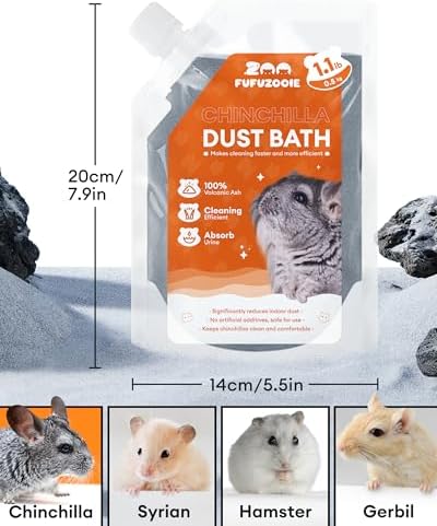 Chinchilla Dust Bath - Gentle Powder for Hamsters & Gerbils, 18oz