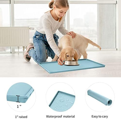 Silicone Dog Food Mat Waterproof Pet Feeding Tray for Large Dogs