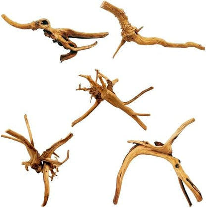 Hamiledyi 5PCS Driftwood for Aquarium 7-9in Natural Reptile Spider Wood Assorted Branches Aquarium Decoration Fish Tank Ornament Decor