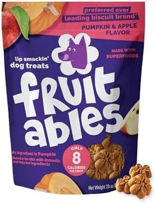 Fruitables Baked Dog Treats, Low Calorie Treats, Pumpkin & Apple, 20oz