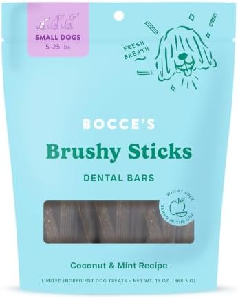 Bocce's Bakery Brushy Sticks Dog Dental Treats, Small Breeds (13 oz)