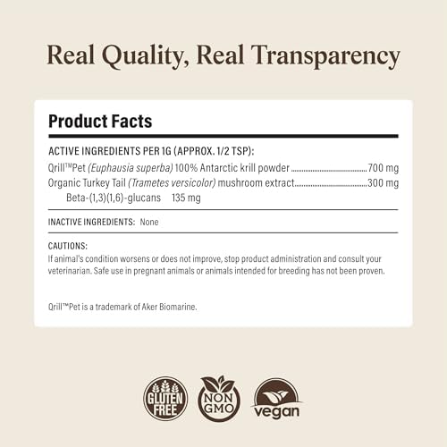 Real Mushrooms Turkey Tail with Qrill for Puppies and Kittens, 75g
