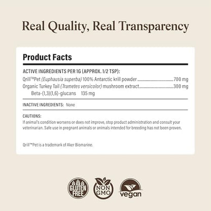 Real Mushrooms Turkey Tail with Qrill for Puppies and Kittens, 75g